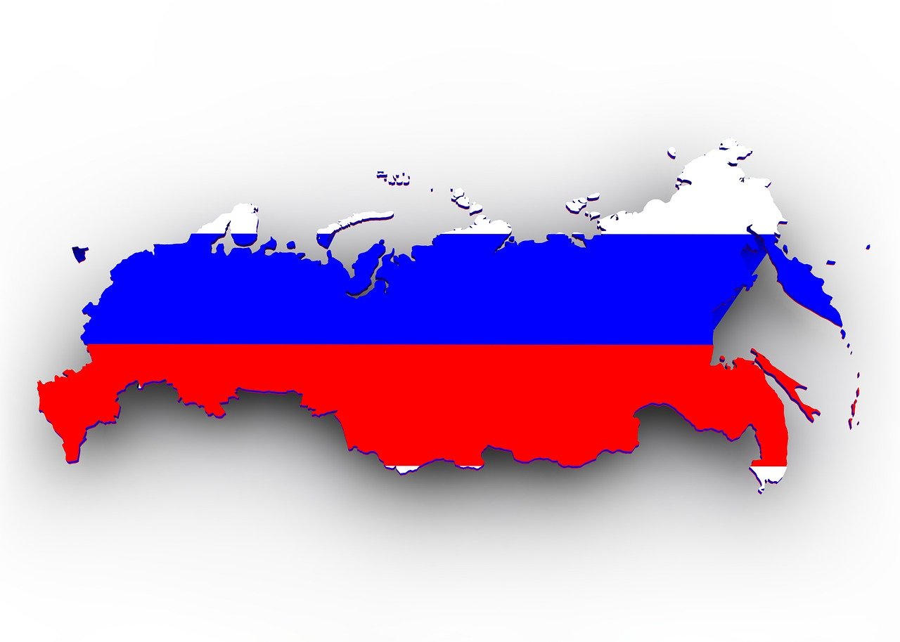 карта  и флаг россии
